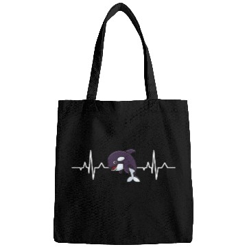 Discover Killerwhale Predator Animal Gift Heartbeat Orca Bags