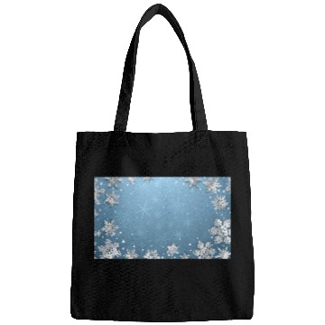 Discover Winter Snowflakes Blue Pattern Bags