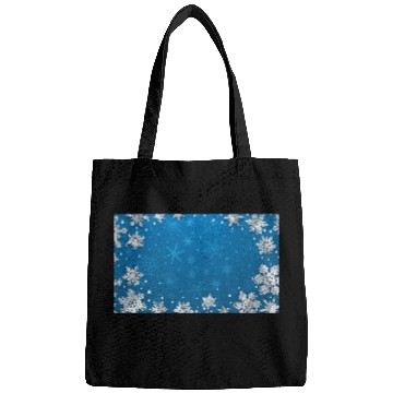 Discover Winter Snowflakes Navy Blue Pattern Bags