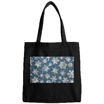 Discover Modern Snowflakes Pattern Blue Bags