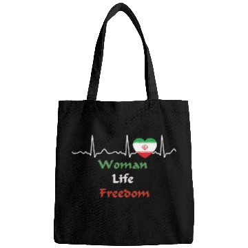 Discover Iran - heartbeat, heart line, woman, life, freedom Bags
