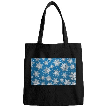 Discover Modern Snowflakes Pattern Blue Bags
