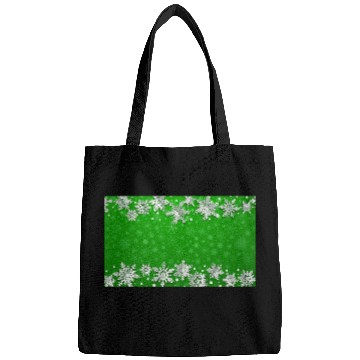 Discover Elegant Green Winter Snowflakes Pattern Bags