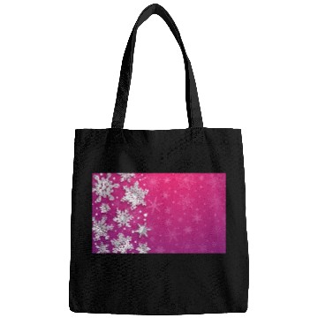 Discover Elegant Christmas Snowflakes Pattern Pink Bags
