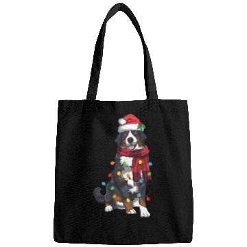 Discover Bernese Mountain Christmas Light Funny Dog Lover Bags