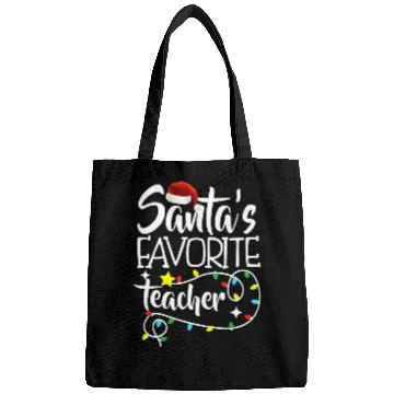Discover Santa's Favorite Teacher Christmas lights Santa Bags