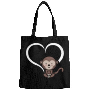 Discover Cute Monkey Baby Orangutan - Monkey Heart Bags