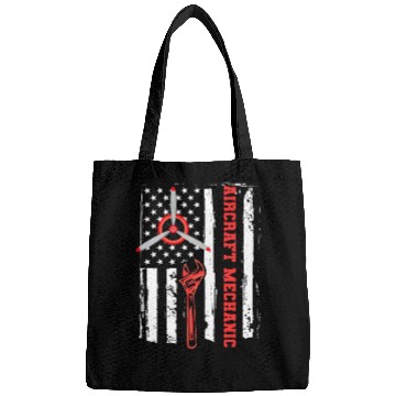 Discover Aircraft Mechanic Us Flag Bags