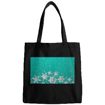 Discover Teal Snowflakes Pattern Bags