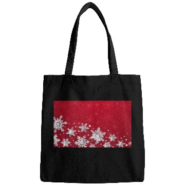 Discover Modern Red Snowflakes Pattern Bags
