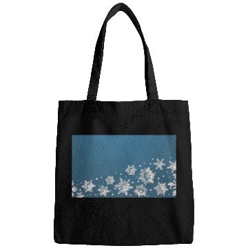 Discover Modern Snowflakes Blue Bags