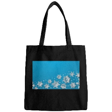 Discover Modern Snowflakes Blue Bags