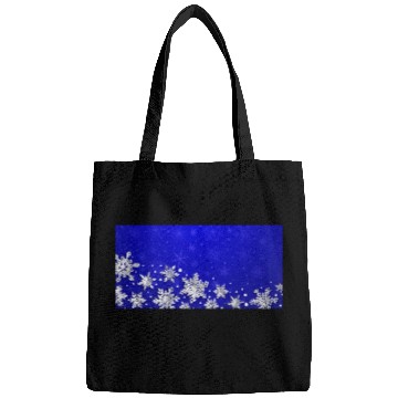 Discover Modern Blue Snowflakes Pattern Bags