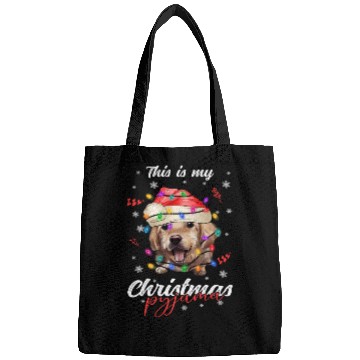 Discover Winter Christmas Pyjama Golden Retriever Bags