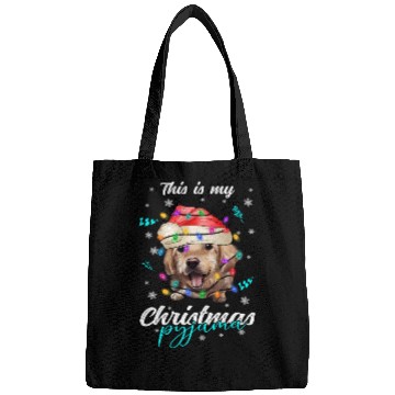 Discover Winter Christmas Pyjama Golden Retriever Bags