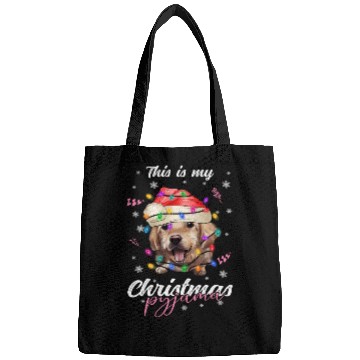Discover Winter Christmas Pyjama Golden Retriever Bags