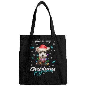 Discover Winter Christmas Pyjama Miniature Schnauzer Bags