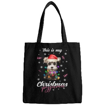 Discover Winter Christmas Pyjama Miniature Schnauzer Bags