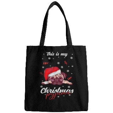 Discover Winter Christmas Pyjama Pug Bags