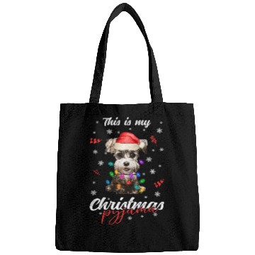 Discover Winter Christmas Pyjama Miniature Schnauzer Bags