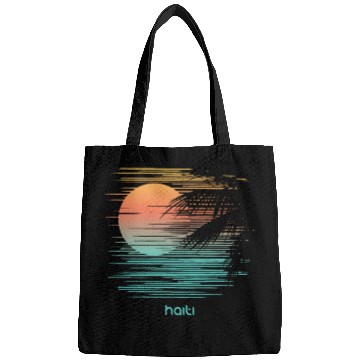 Discover Artistic Haiti Palm Tree Vacation Souvenir Bags