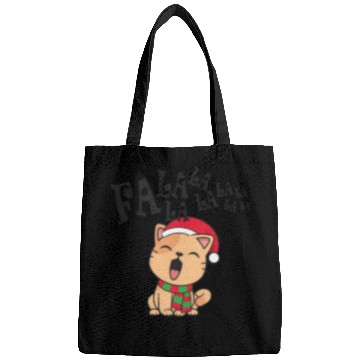 Discover Cute Christmas Cat Singing Fa la la la Song Bags