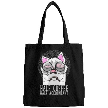 Discover Half Coffee Half Accountant Funny Bookkeeper Bags