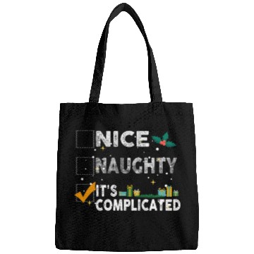 Discover Nice Naughty It's Complicated Christmas List Santa Bags