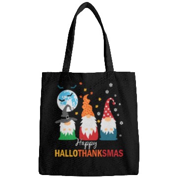 Discover Happy Hallothanksmas Gnomes Lover Halloween Bags