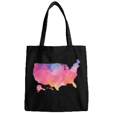 Discover USA Map Watercolor Art America Bags