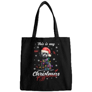 Discover Winter Christmas Pyjama Poodle Bags