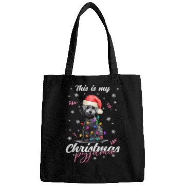 Discover Winter Christmas Pyjama Poodle Bags