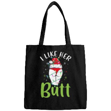 Discover I Like Her Butt Christmas Light Matching Santa Bags