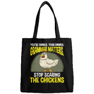 Discover Funny Grammar Teacher Chicken Farming Bags