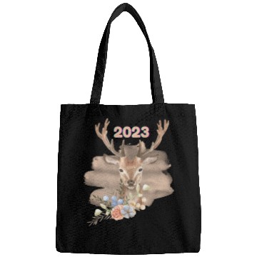 Discover Brown Beige Watercolor Illustrated Deer Bags