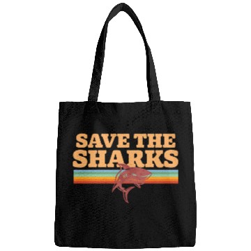 Discover Retro Vintage Shark Save The Sharks Awareness Bags