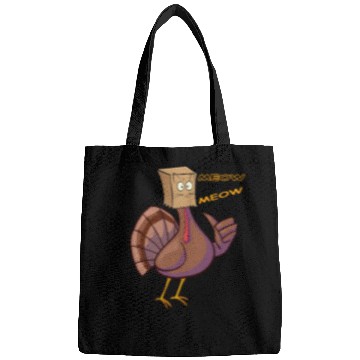 Discover Thanksgiving Funny Turkey Fake Cat Retro Meow Bags