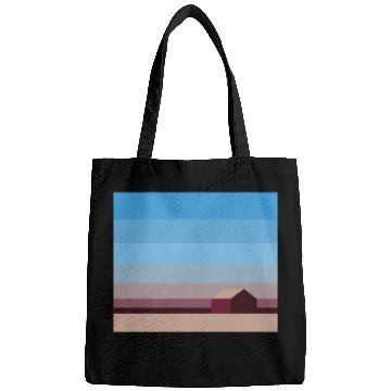 Discover Sunset House Minimalist Abstract Art Landscape Bags