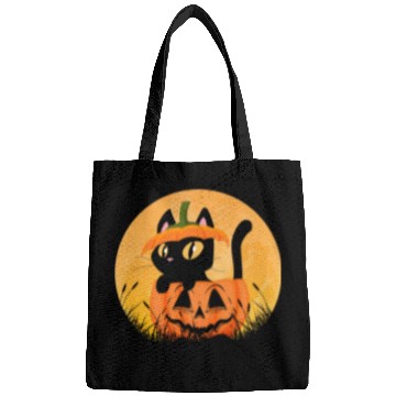 Discover Cute Halloween Pumpkin Cat Lover Bags