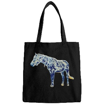 Discover Fantastic anime blue waves horse Bags