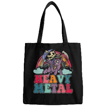 Discover Heavy Grim Unicorn Rainbow Metal Music Lover Rock Bags