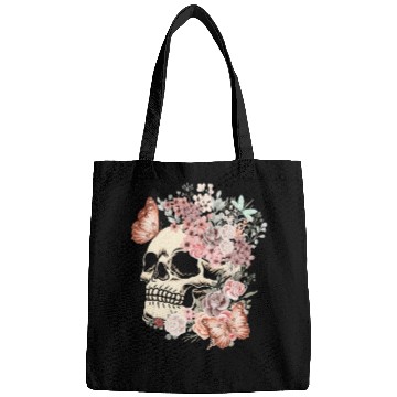Discover Butterfly Flowers Skull Nature Bags