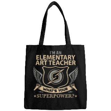 Discover Elementary Art Teacher Bags - Superpower Job Gi