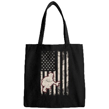 Discover Baseball Catcher USA Flag Patriotic American Flag Bags