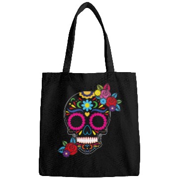Discover Day of The Dead Colorful Sugar Skull Bags