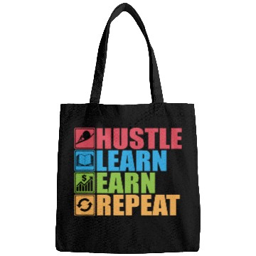 Discover Hustle Learn Earn Repeat Hustler Success Motivatio Bags
