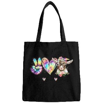 Discover Tie Dye Peace Love Goats Farm Girl Goat Lover Bags