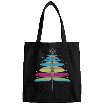 Discover Dragonfly Christmas Tree Funny Insects Lover Xmas Bags