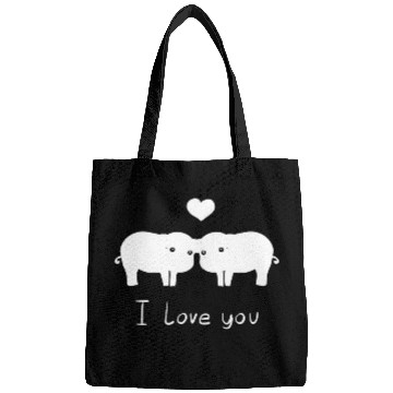 Discover pig couple i love you Bags