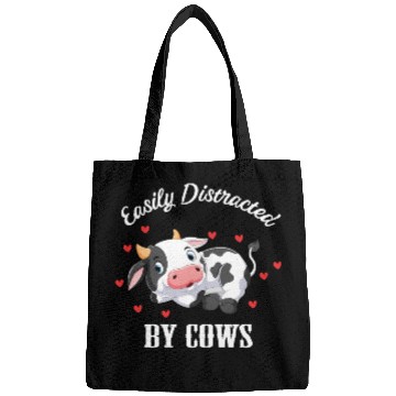 Discover Easiliy Distracted By Cows Cute Farmer Farm Animal Bags
